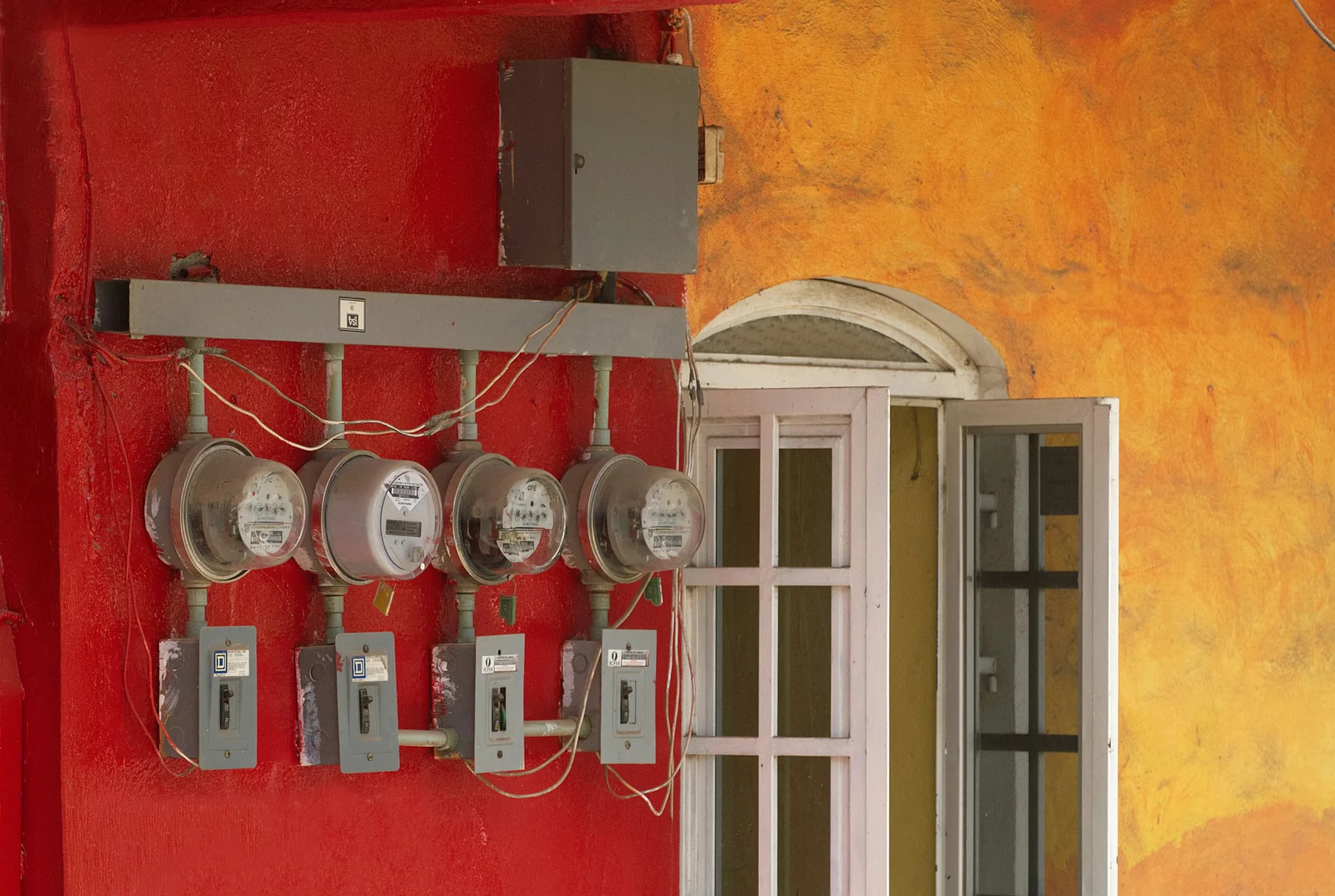 Temporary illustrative image of residential meter boxes and service wiring